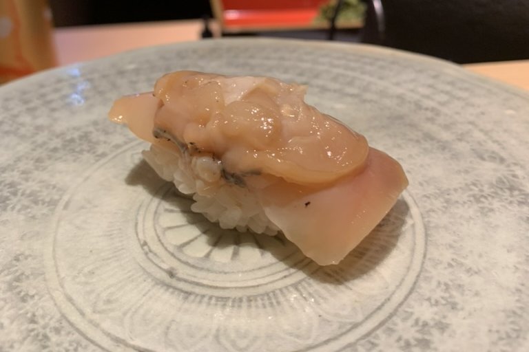 A simmered clam nigiri