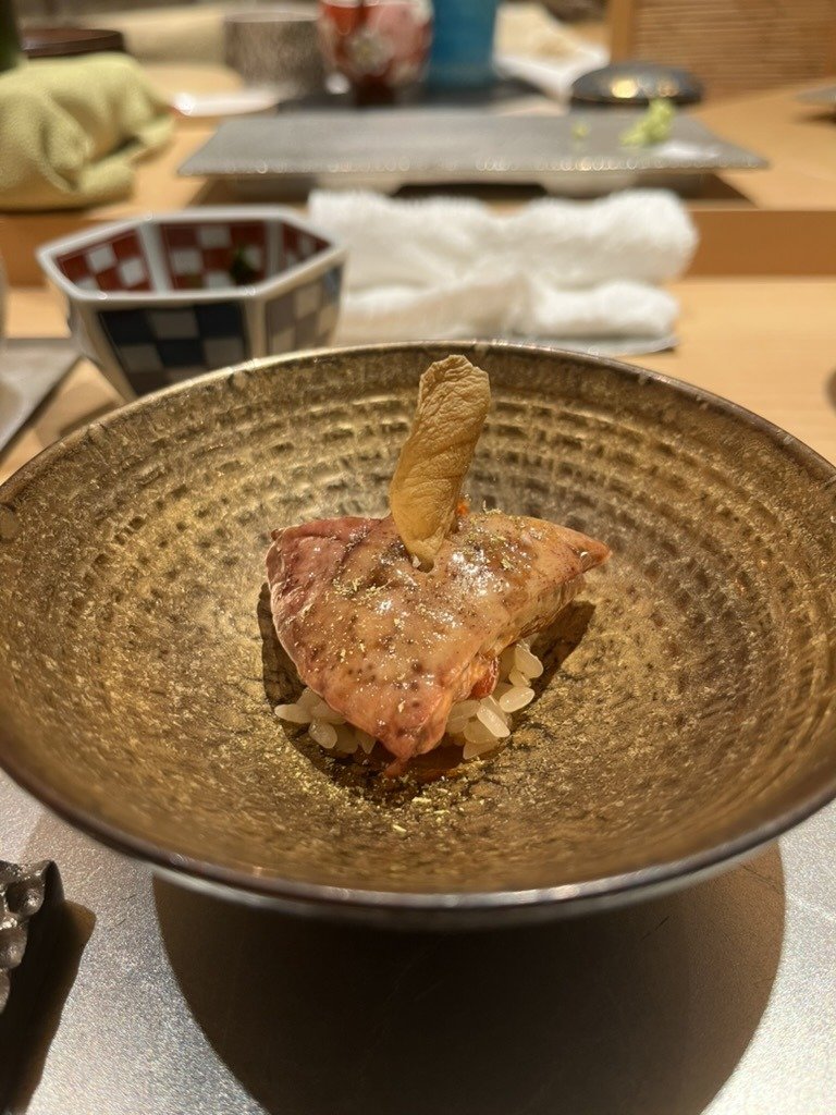 Ankimo, monkfish liver, served hot as a tsumami